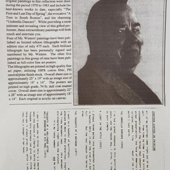 1980s Vintage Fine Art Poster, Jonathan Winters "Saturday's Clown" 28"x22" NOS - Picture 7 of 8